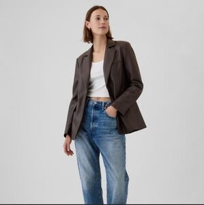 Vegan Leather Blazer